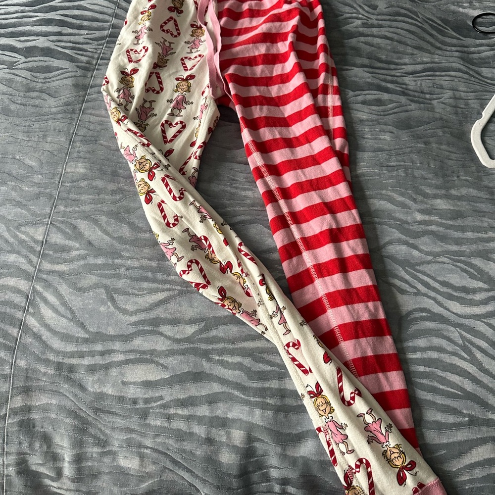 Red and White Striped Leggings pj Cindy Lou